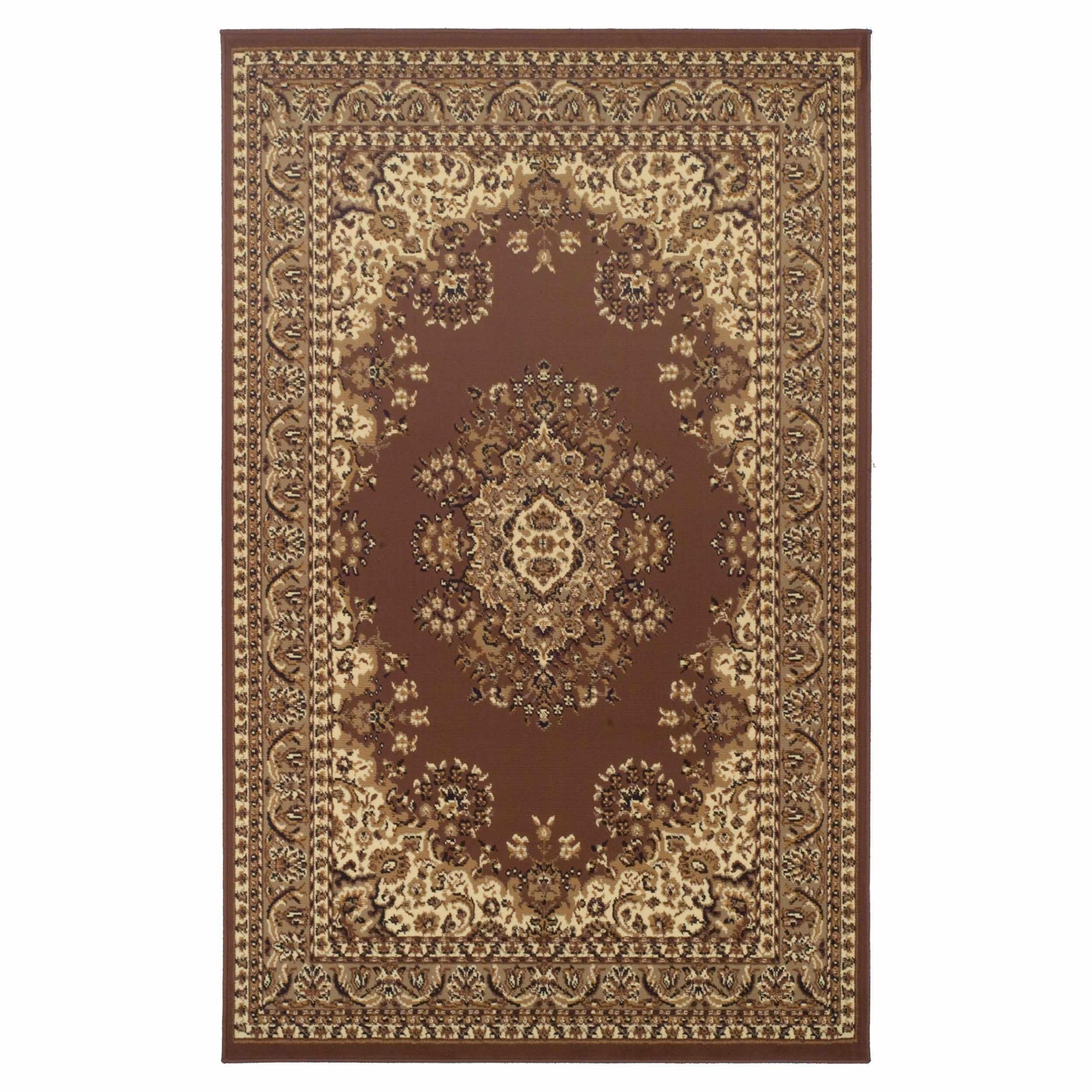 Superior Prescott Baroque Medallion Oriental Area Rug - Toffee