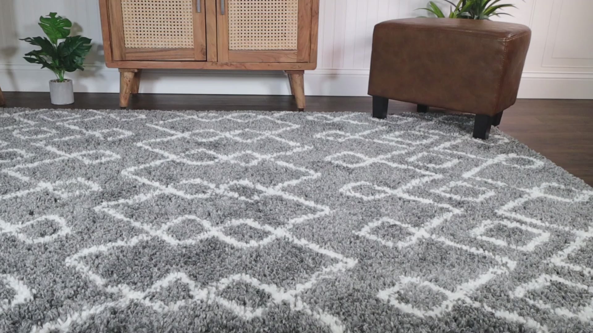 Superior Boho Geometric Diamonds Indoor Plush Shag Area Rug