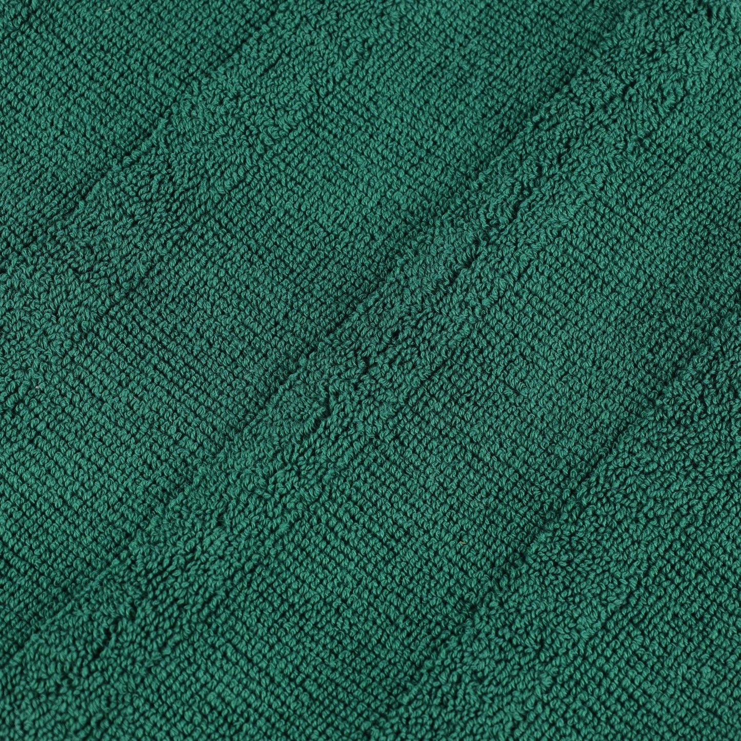 Ribbed Cotton Medium Weight 6 Piece Bath Towel Set - Evergreen