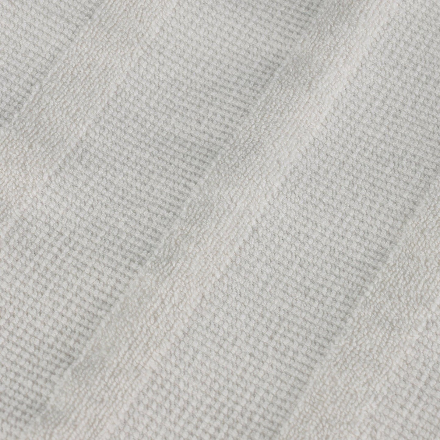 Ribbed Cotton Medium Weight 6 Piece Bath Towel Set - Ivory