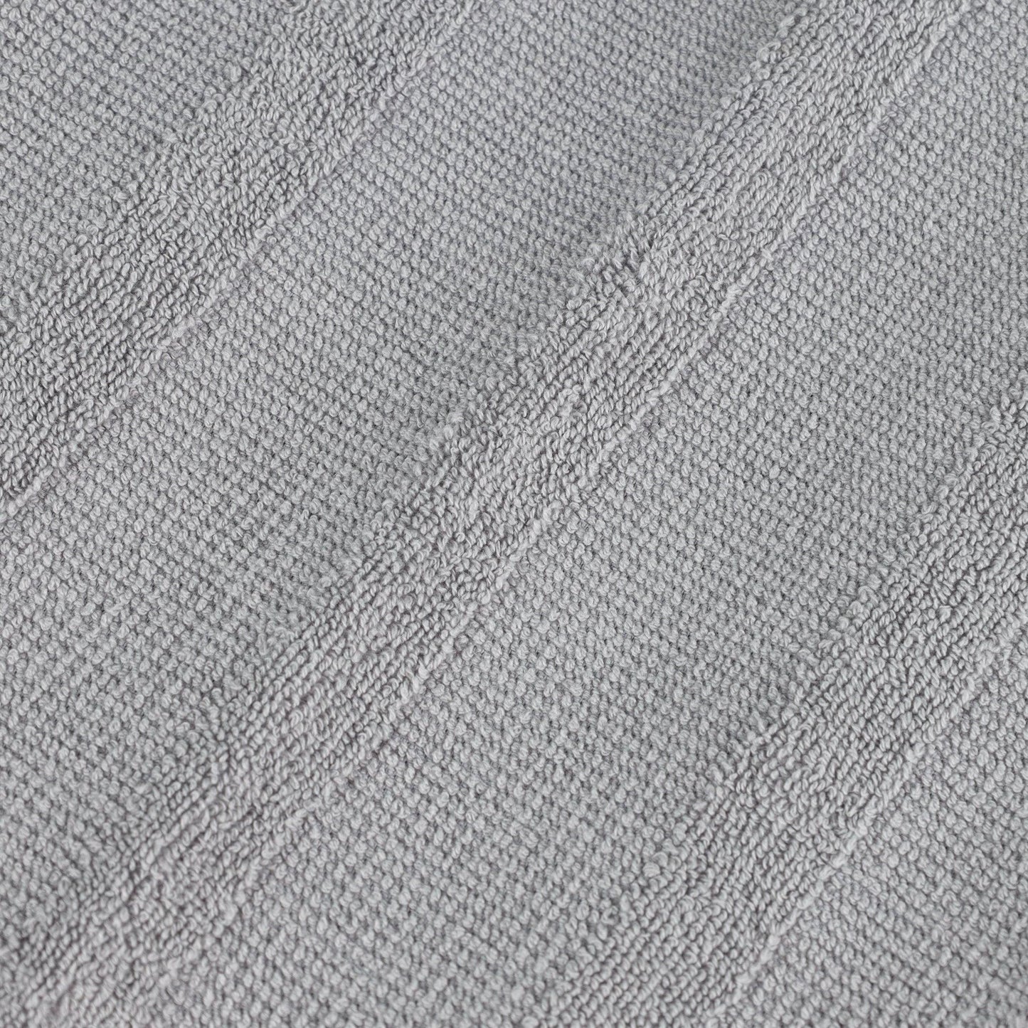 Ribbed Cotton Medium Weight 6 Piece Bath Towel Set - Silver