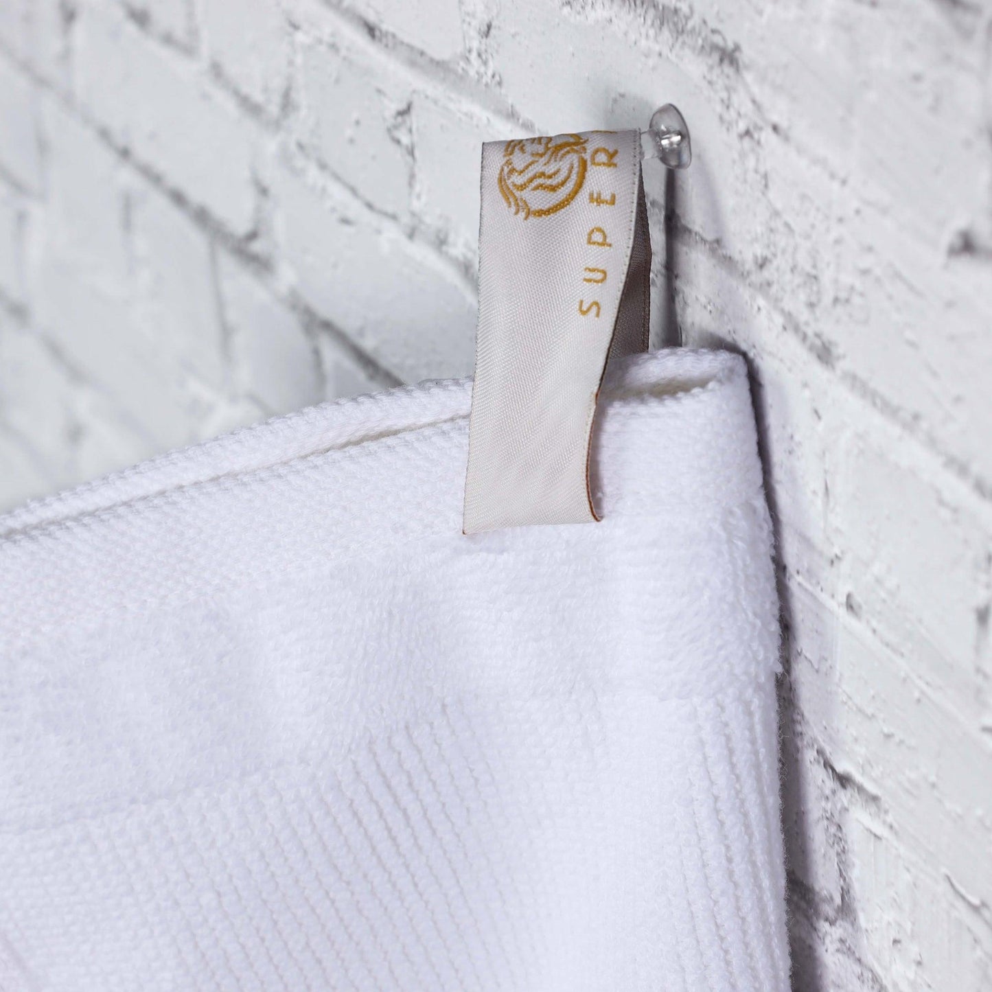 Ribbed Cotton Medium Weight 6 Piece Bath Towel Set - White