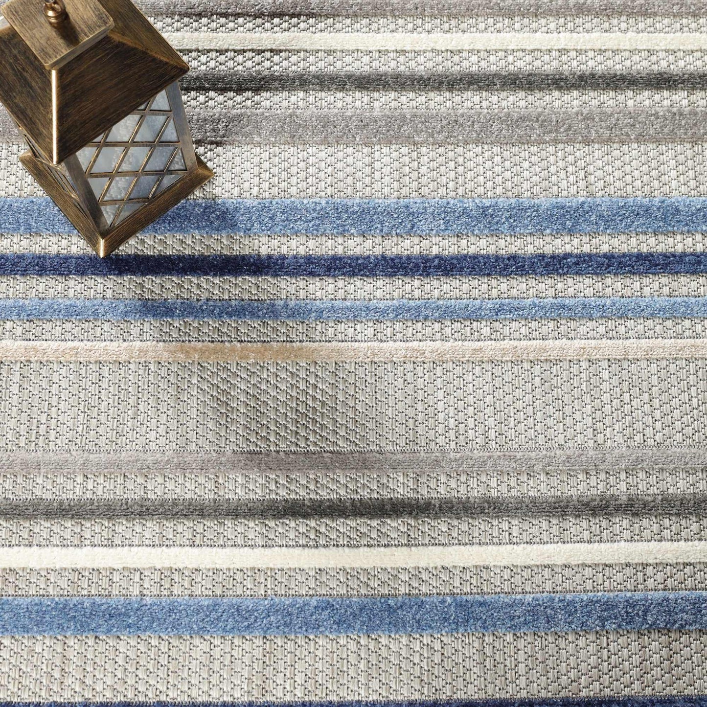 Superior Eastyn Casual Stripe Geometric Indoor/Outdoor Area Rug - Slate