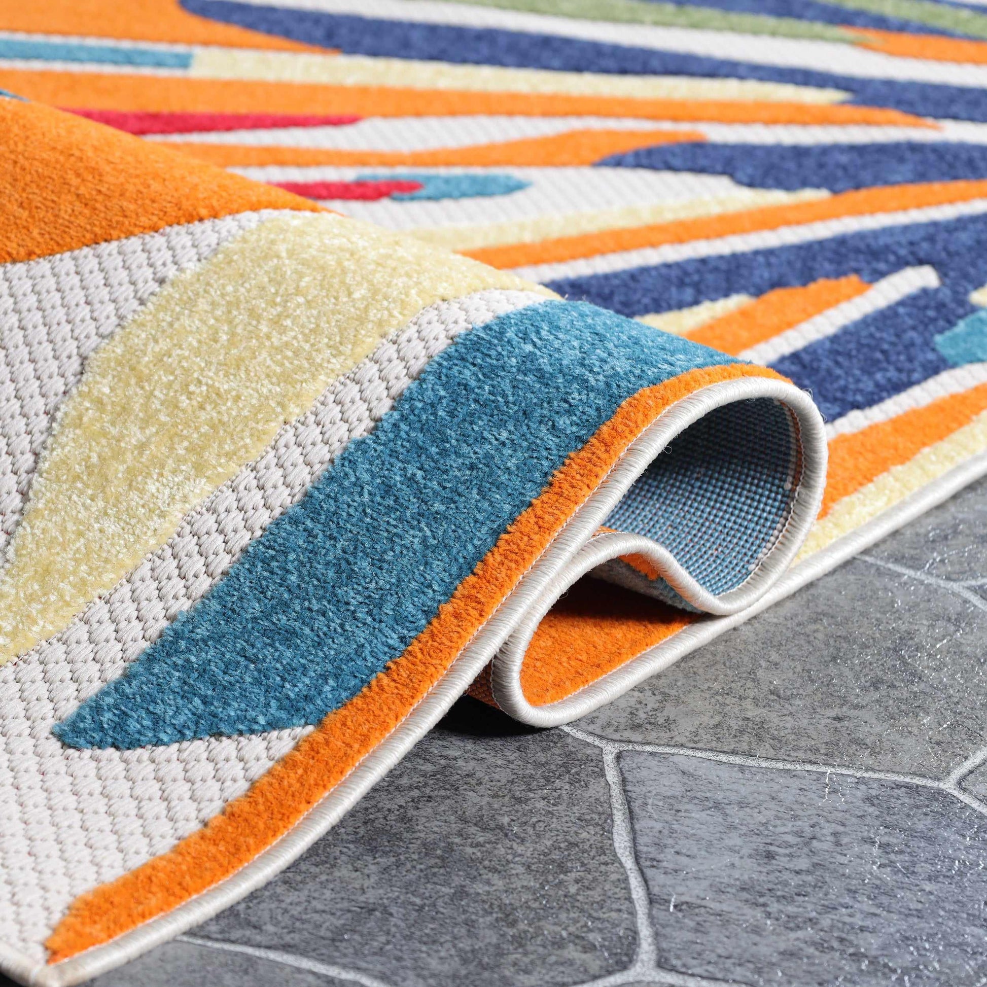 Superior Leander Modern Geometric Abstract Indoor/Outdoor Area Rug or Runner Rug