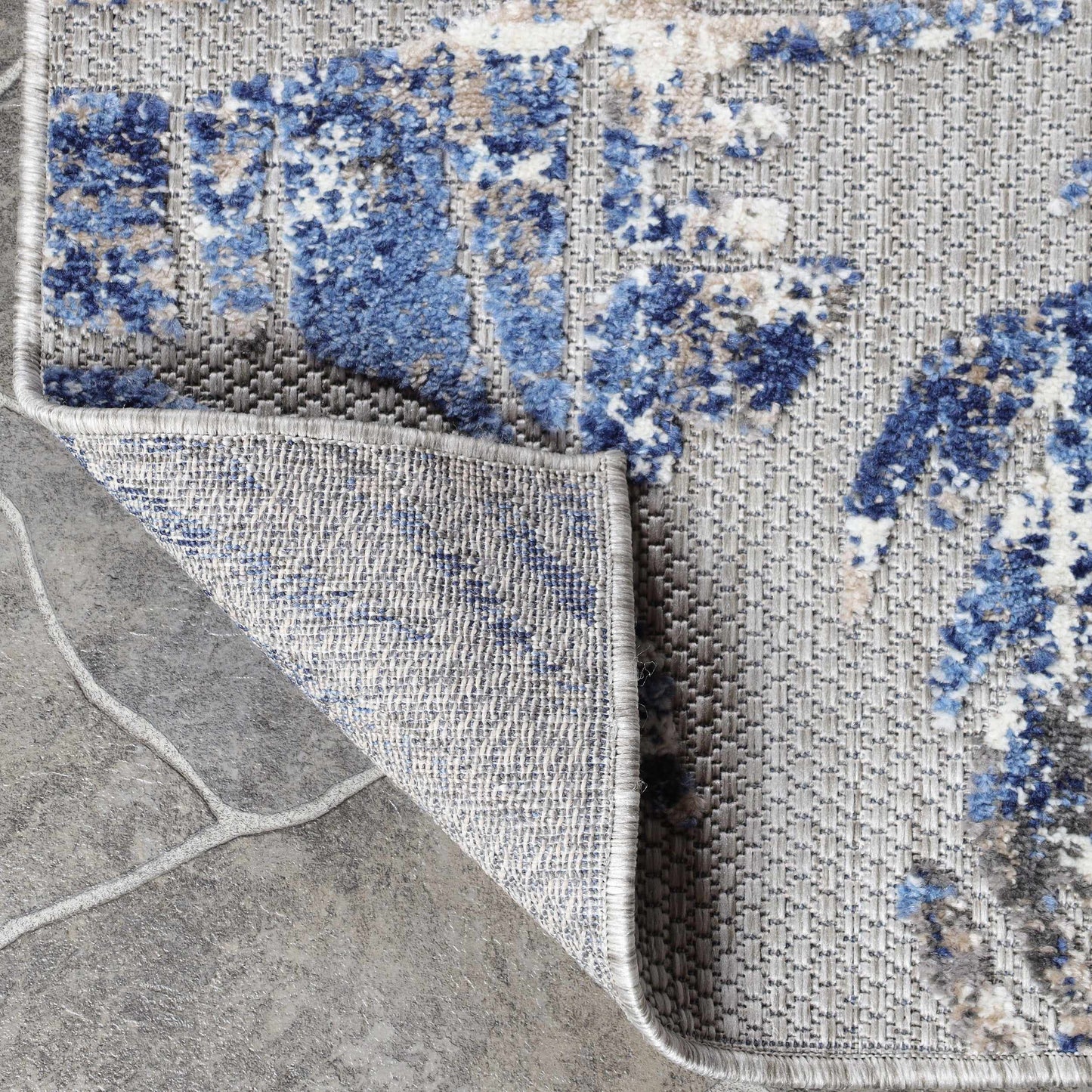 Superior Siesta Botanical Leaves Modern Indoor Outdoor Area Rug or Runner Rug - Grey
