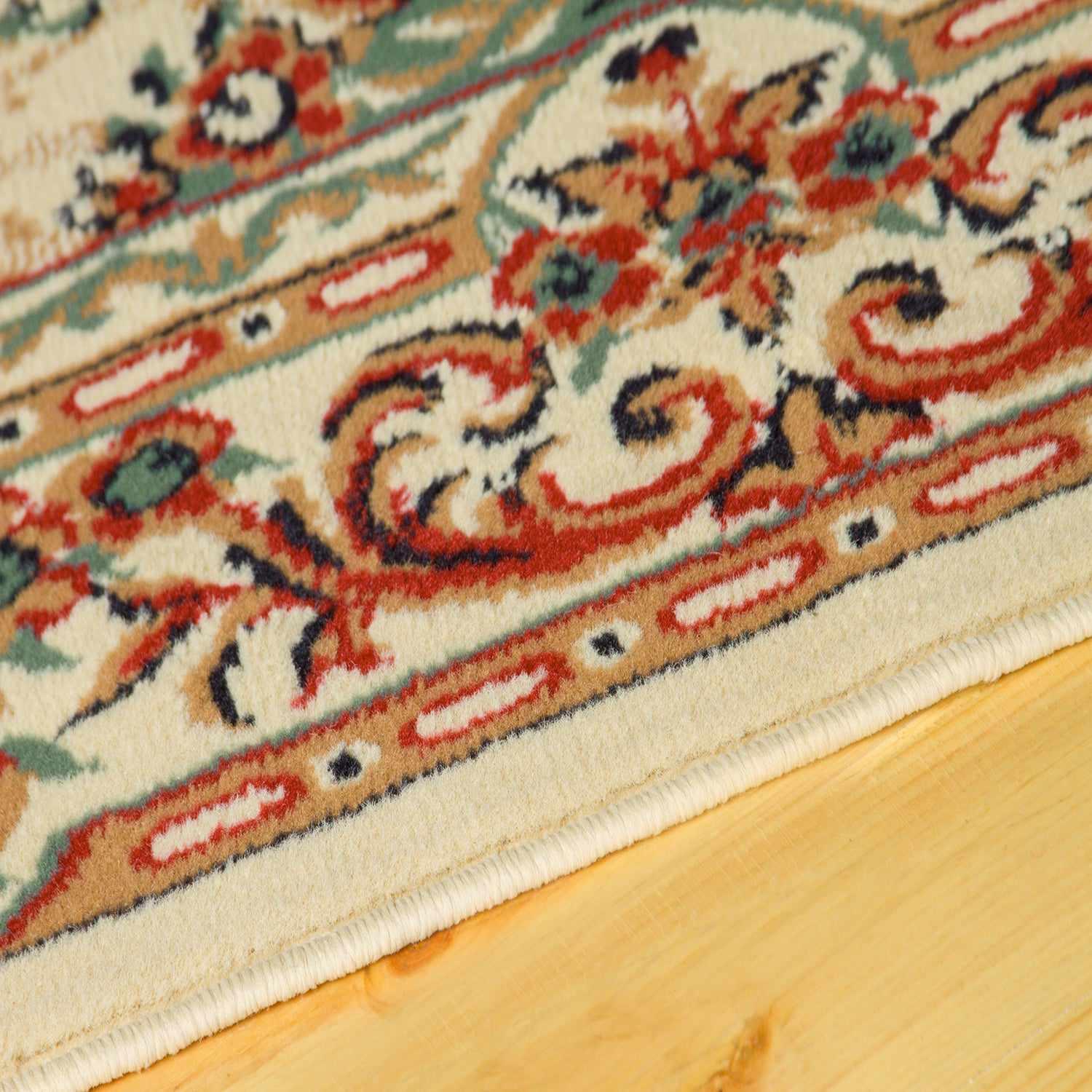 Superior Tayana Traditional Oriental Floral Medallion 3-Piece Indoor Area Rug Set - Ivory