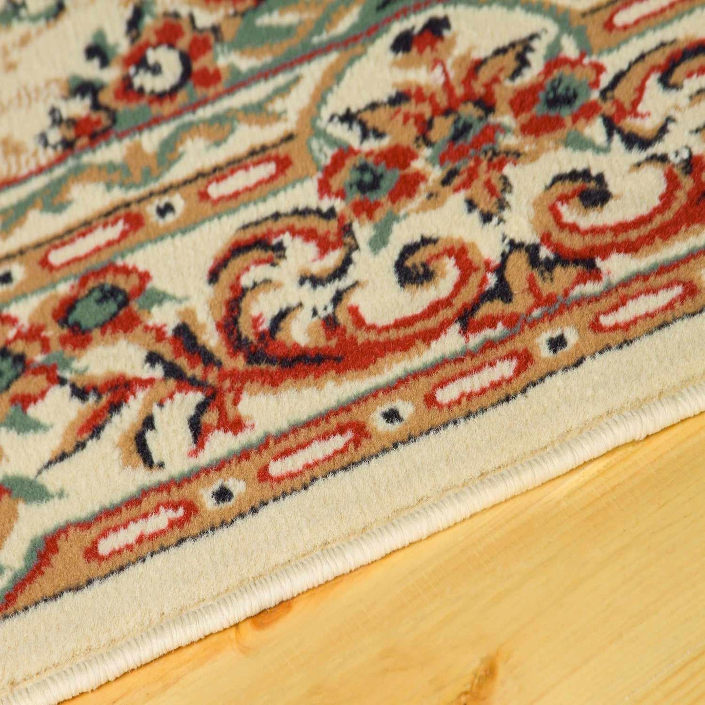 Superior Tayana Traditional Oriental Floral Medallion 3-Piece Indoor Area Rug Set - Ivory