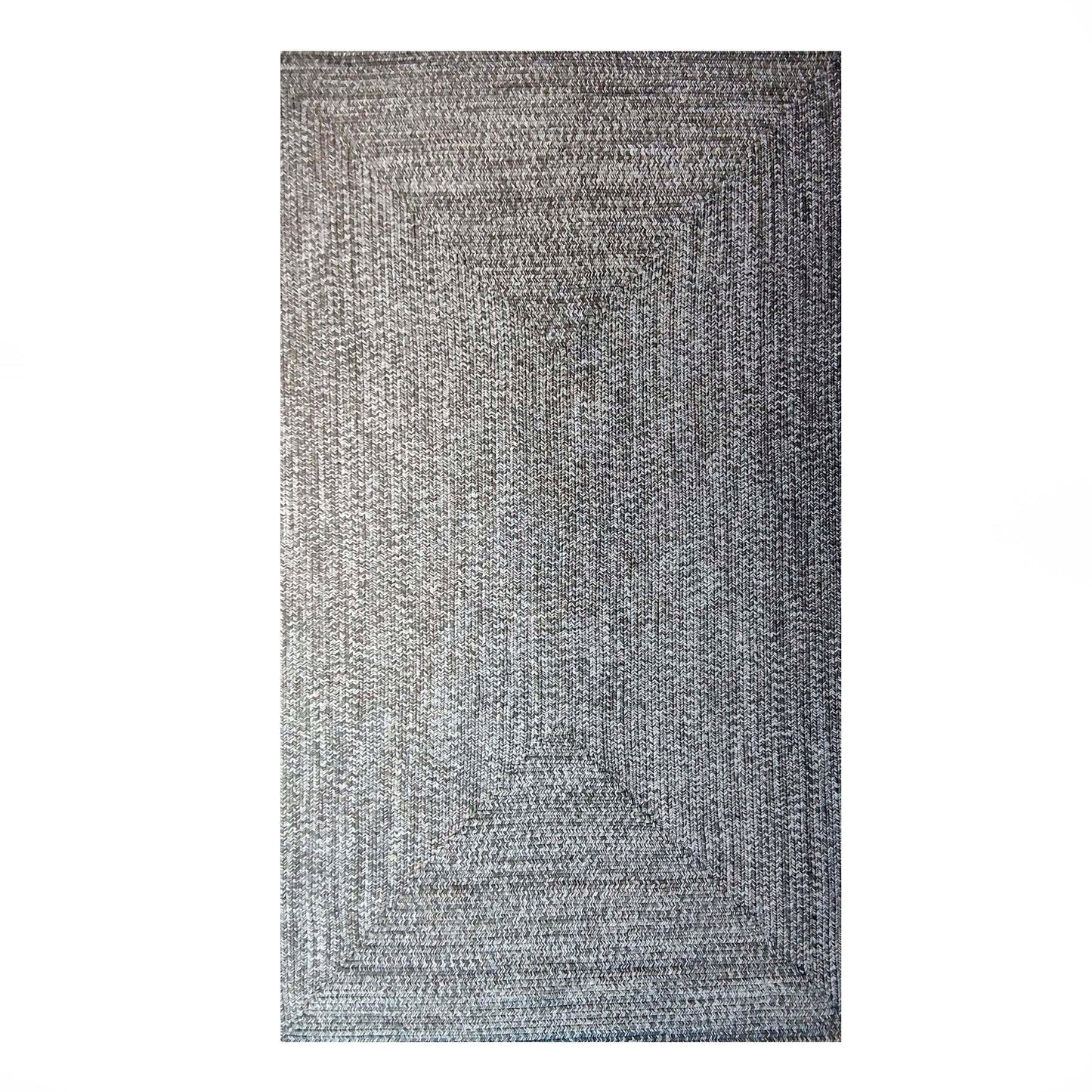 Multi Toned Braided Area Rug Bohemian Indoor Outdoor Rugs - Slate-White
