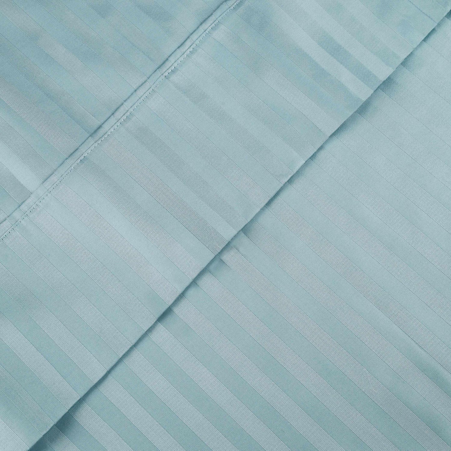 400 Thread Count Soft Stripe Egyptian Cotton Pillowcase Set - Light Blue