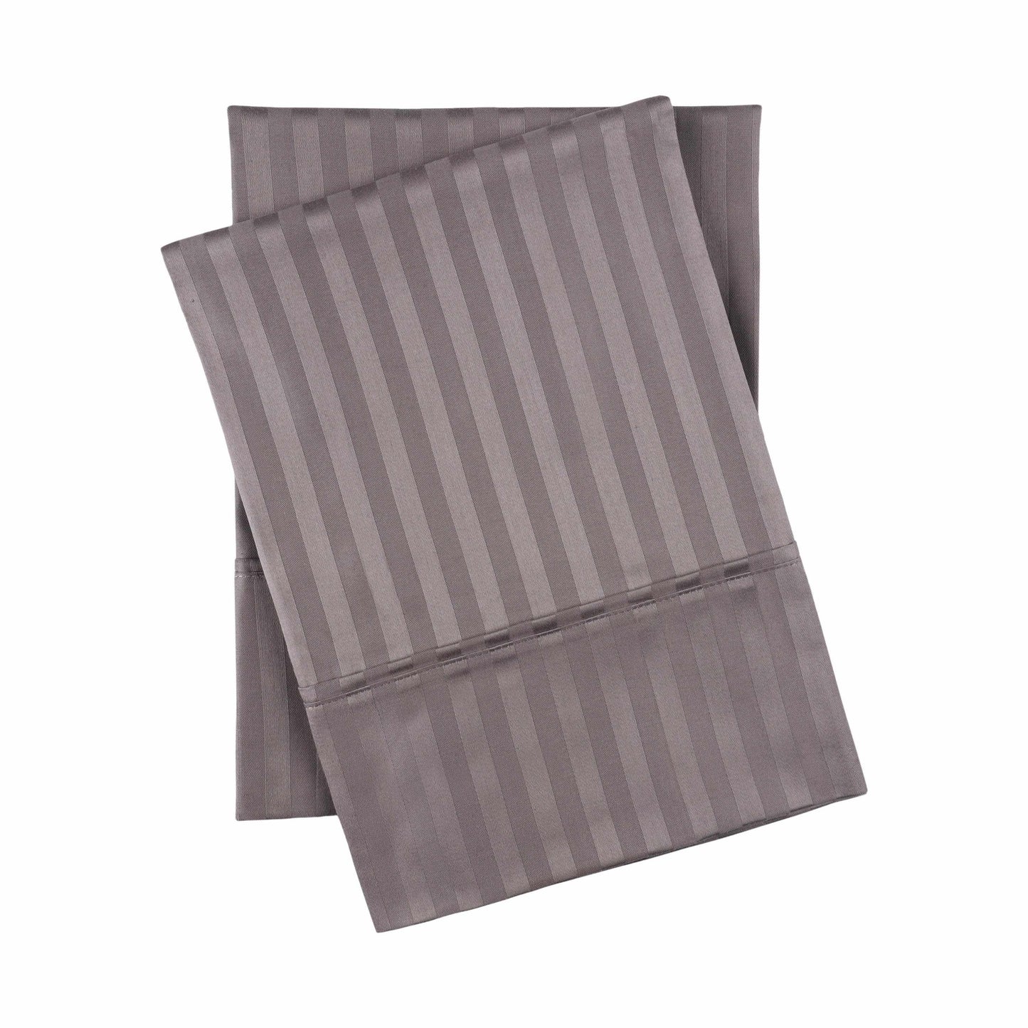 400 Thread Count Soft Stripe Egyptian Cotton Pillowcase Set - Grey