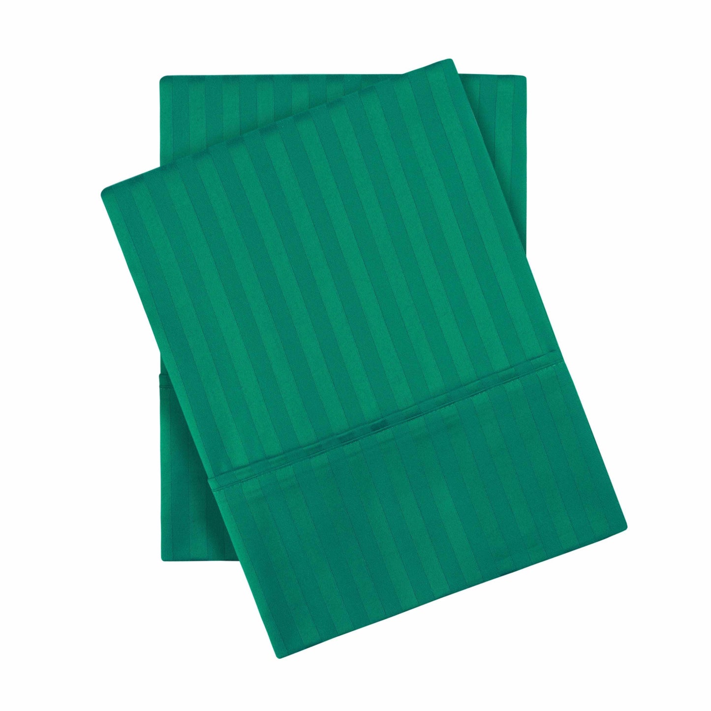 400 Thread Count Soft Stripe Egyptian Cotton Pillowcase Set - Hunter Green