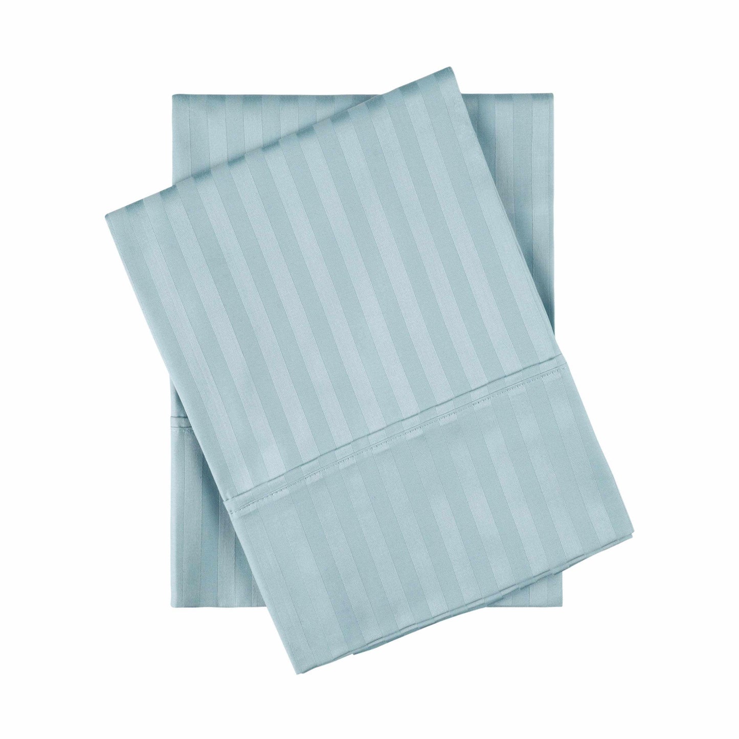 400 Thread Count Soft Stripe Egyptian Cotton Pillowcase Set - Light Blue