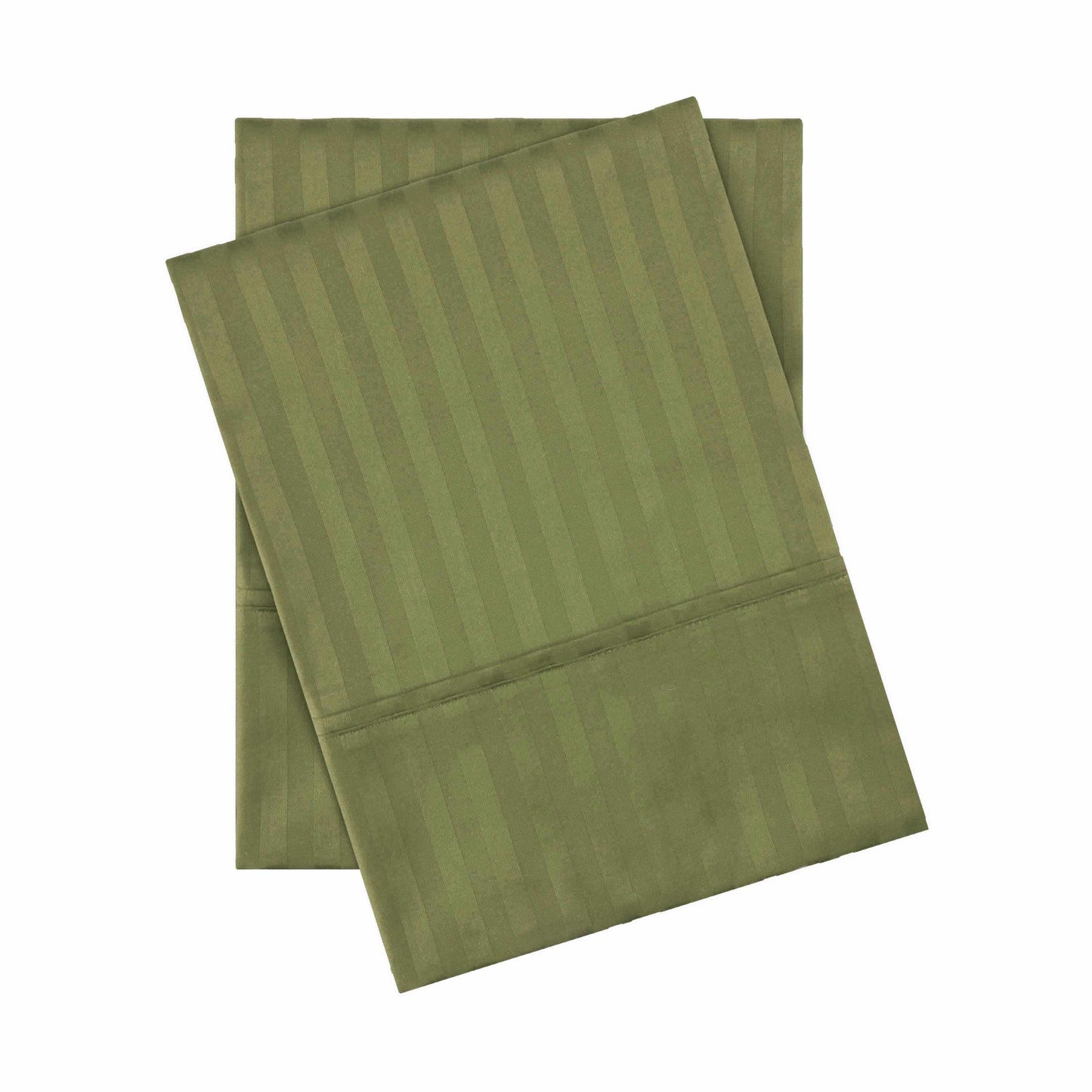 400 Thread Count Soft Stripe Egyptian Cotton Pillowcase Set - Sage
