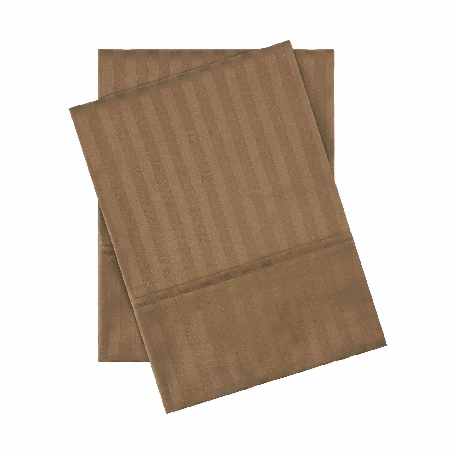 400 Thread Count Soft Stripe Egyptian Cotton Pillowcase Set - Taupe