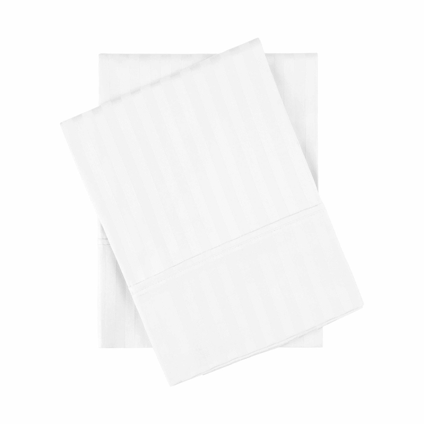 400 Thread Count Soft Stripe Egyptian Cotton Pillowcase Set - White