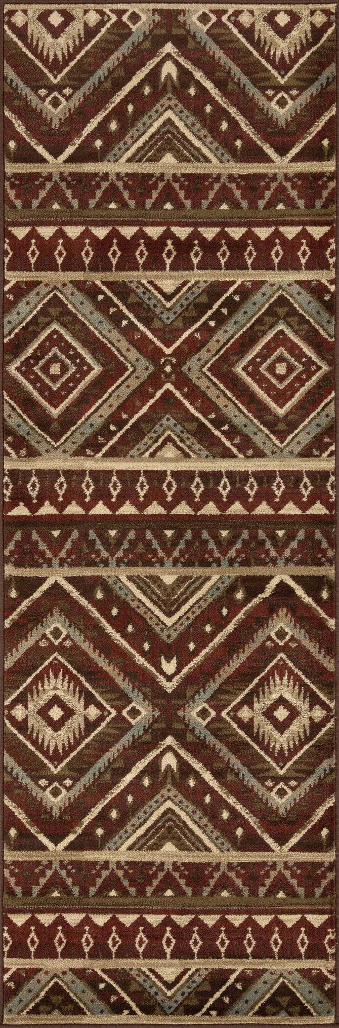Tampa Southwestern Rustic Medallion Indoor Area Rug or Runner Rug