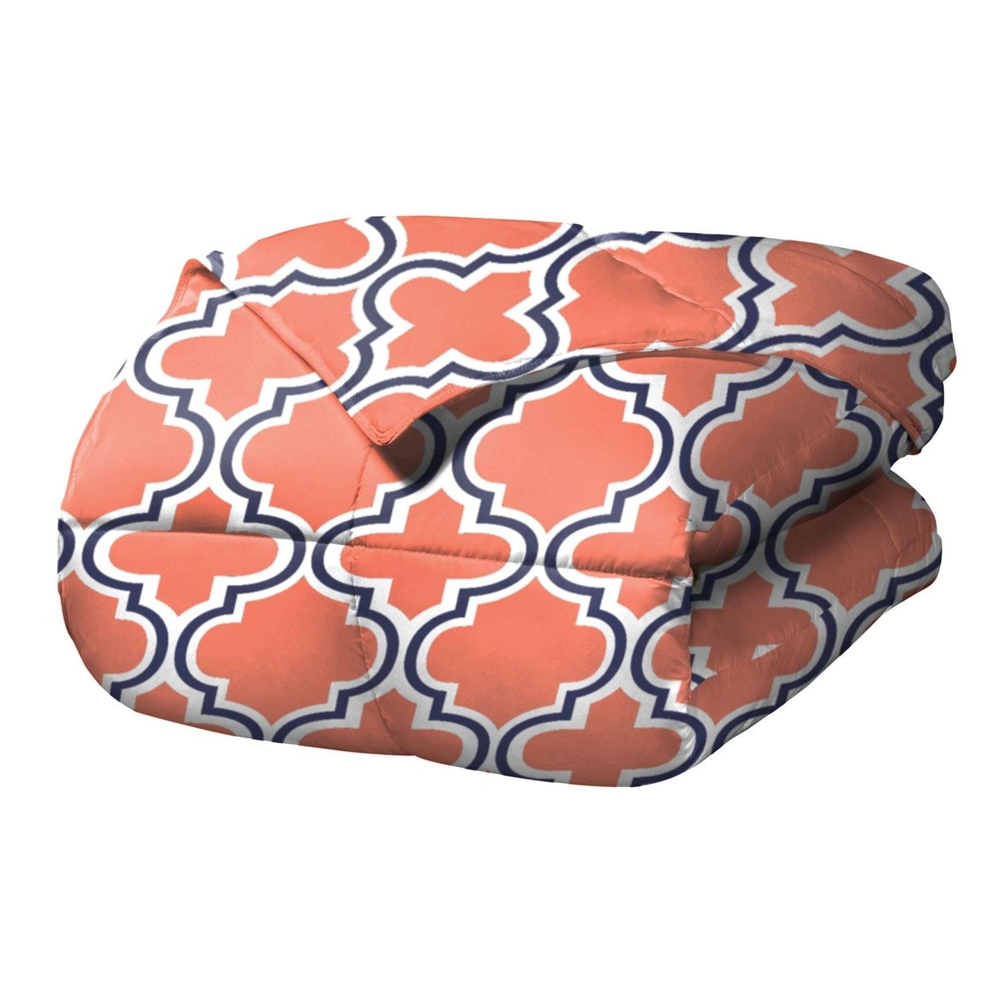 Superior Moroccan Trellis Microfiber Comforter Set - Coral