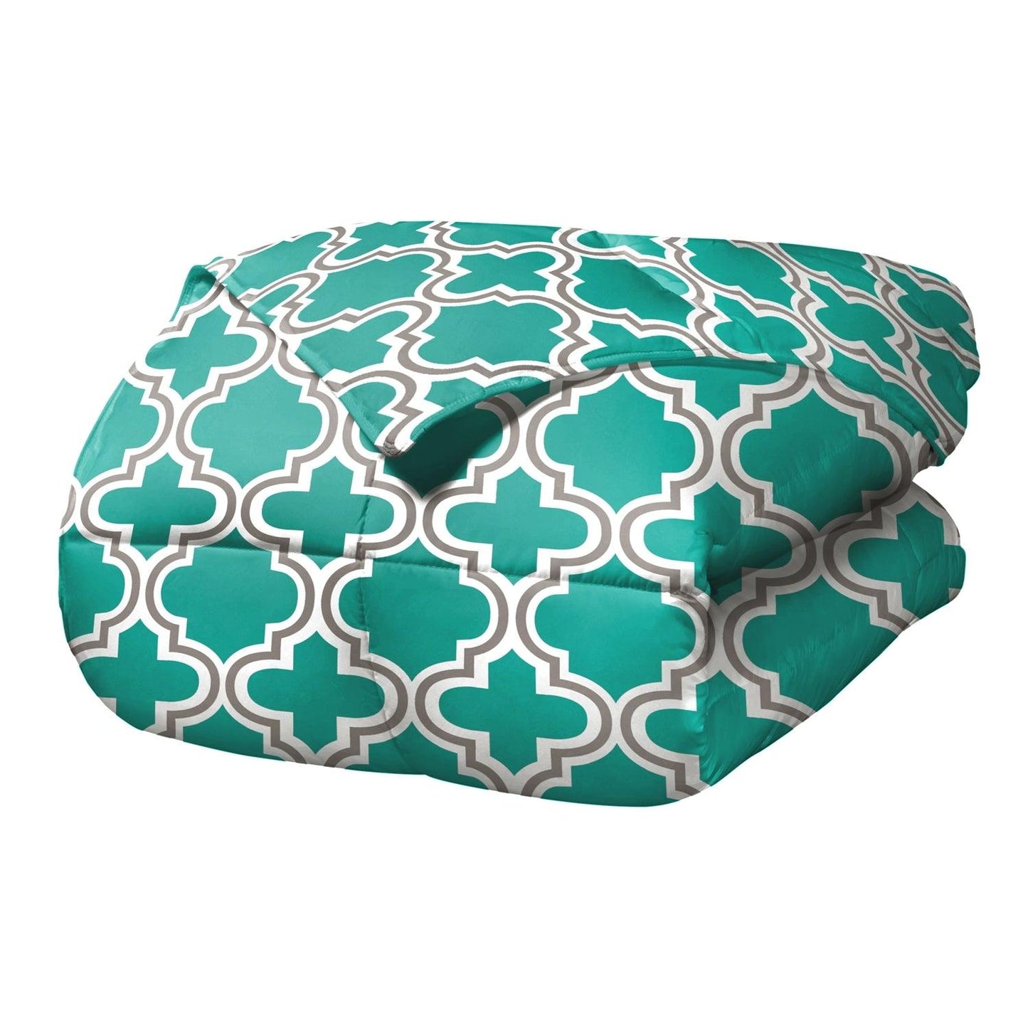 Superior Moroccan Trellis Microfiber Comforter Set - Teal