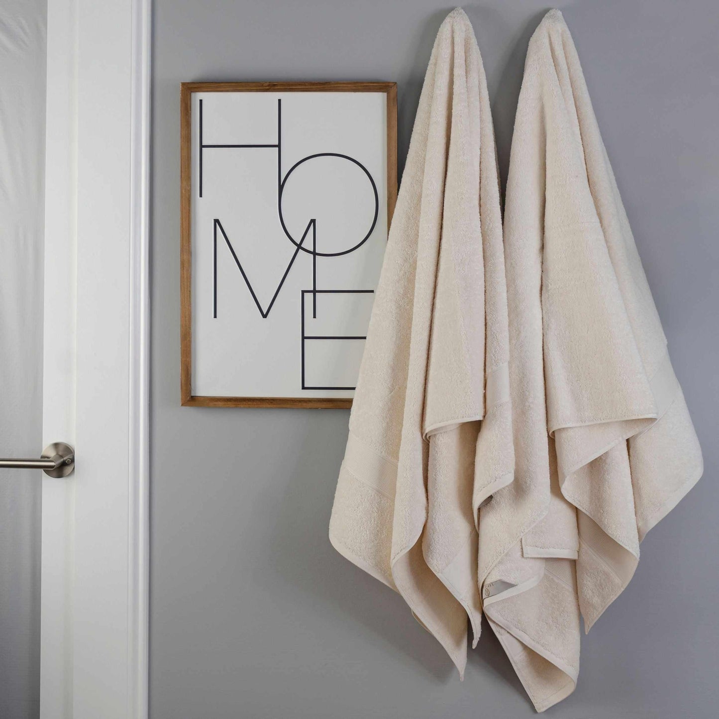Modern Organic Solid 650 GSM 6- Pieces Bath Sheet Set - Ivory