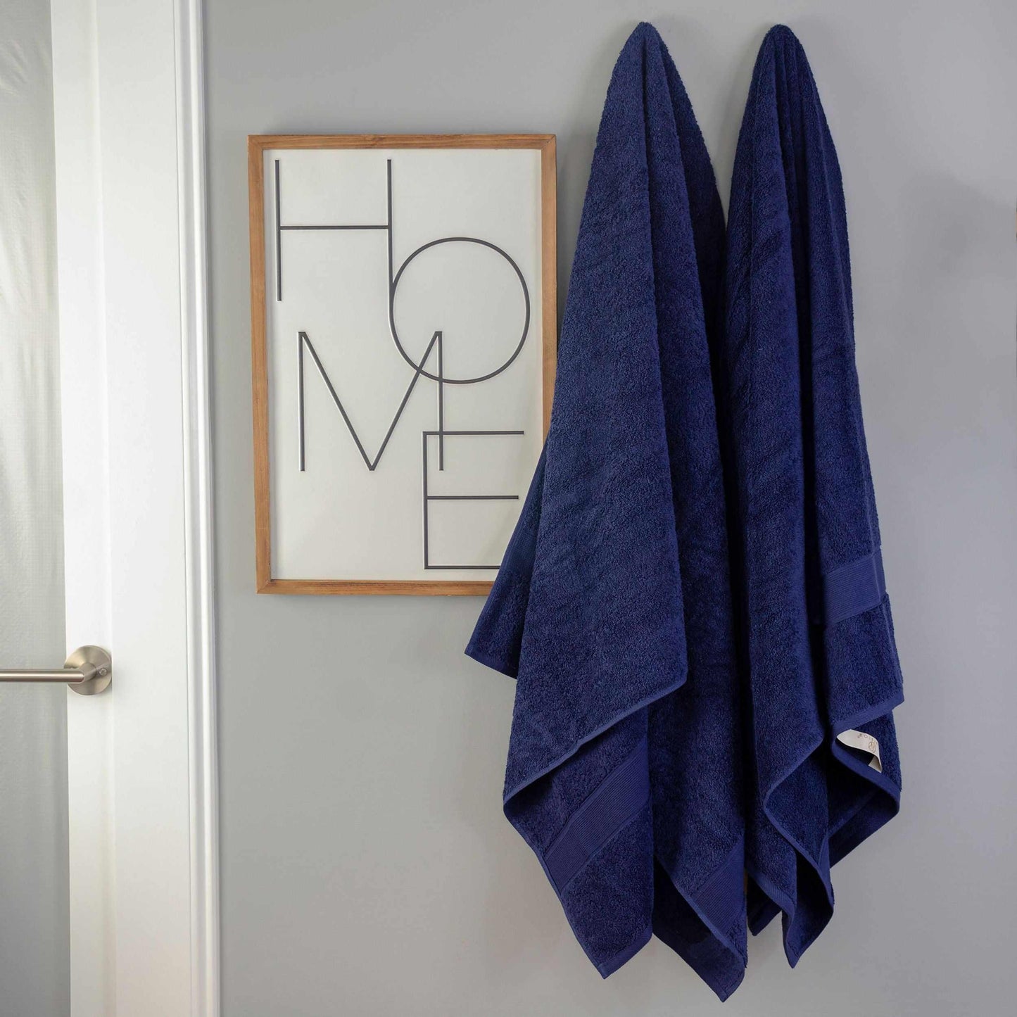 Modern Organic Solid 650 GSM 6- Pieces Bath Sheet Set - Navy Blue