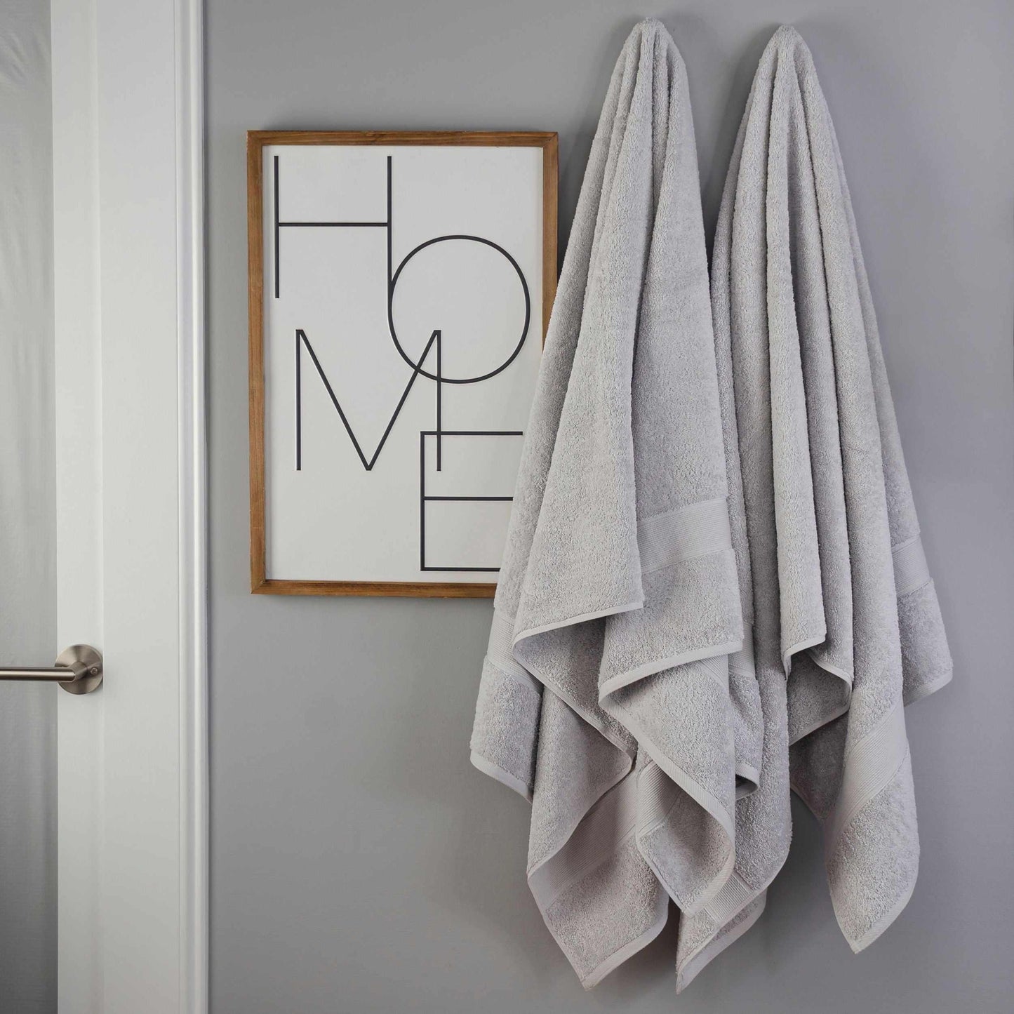Modern Organic Solid 650 GSM 6- Pieces Bath Sheet Set - Silver