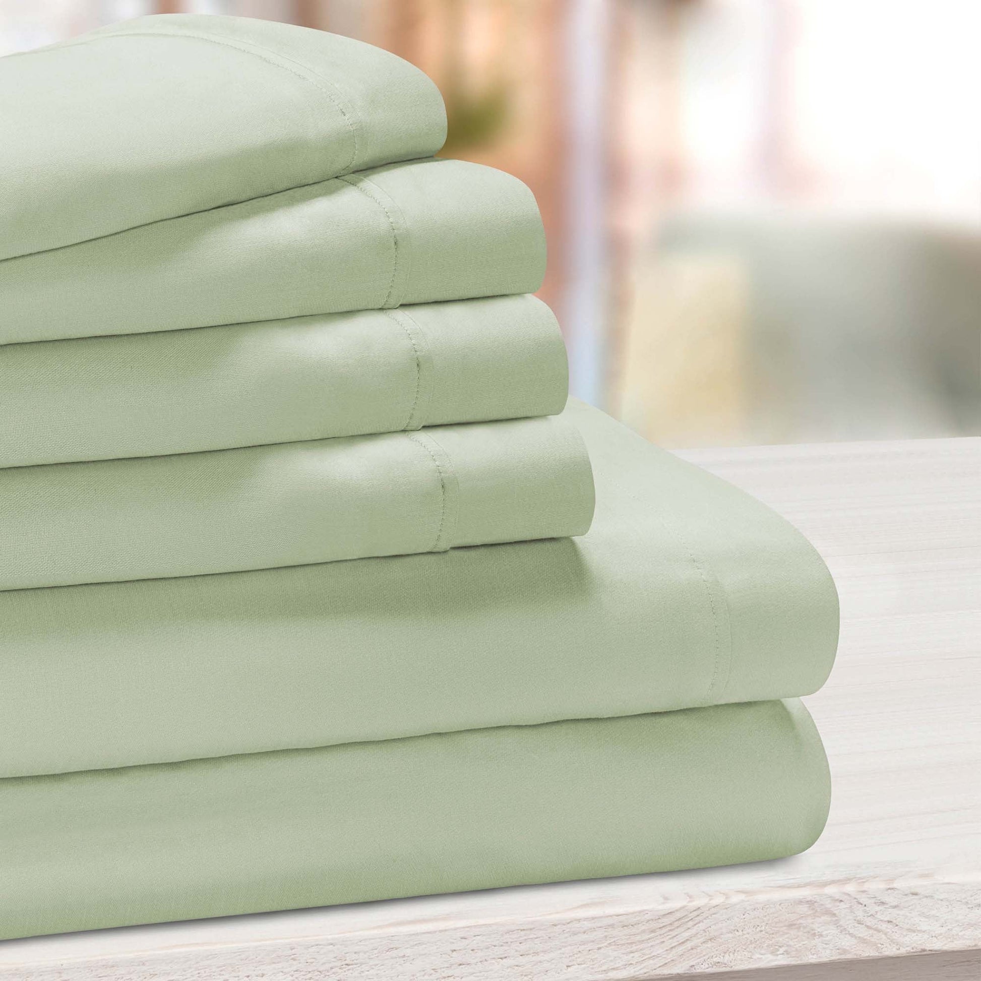 Superior Solid Deep Pocket Cotton Blend Bed Sheet Set - Green