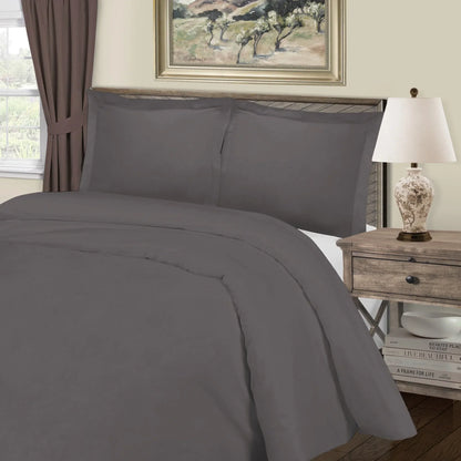 1000 Thread Count Cotton Blend Solid 3 Piece Duvet Cover Set