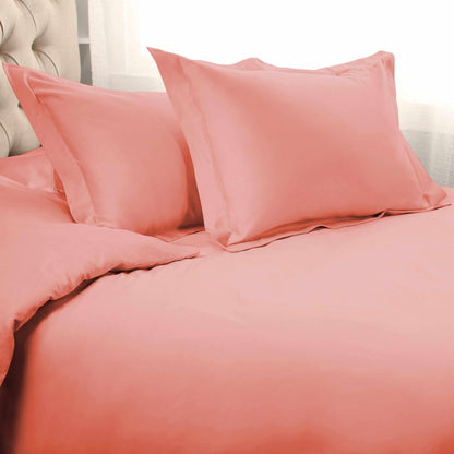  Superior Egyptian Cotton Solid All-Season Duvet Cover Set with Button Closure - Dusted Rose