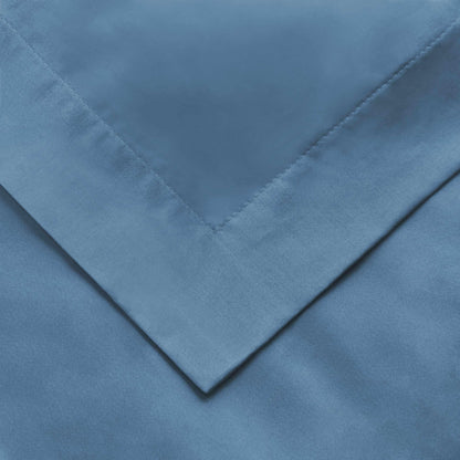  Superior Egyptian Cotton Solid All-Season Duvet Cover Set with Button Closure - Medium Blue