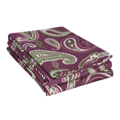 100% Cotton Flannel Vintage Paisley Pillowcase Set