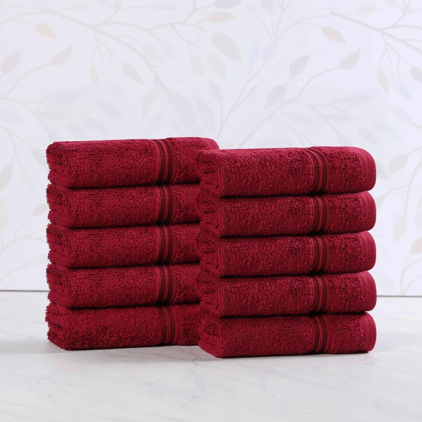 Heritage Egyptian Cotton Plush Absorbent Luxury Face Towel Set of 10