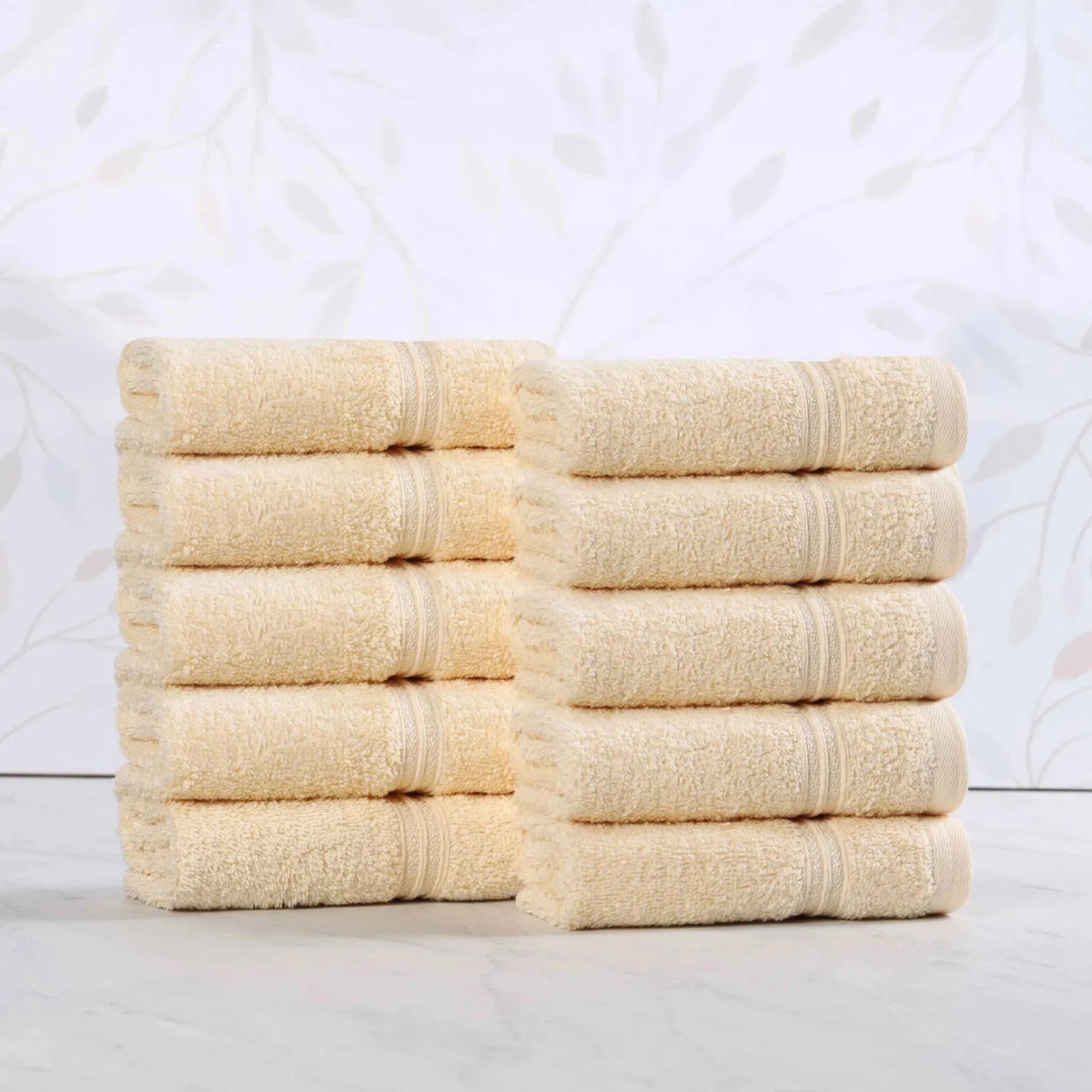 Heritage Egyptian Cotton Plush Absorbent Luxury Face Towel Set of 10