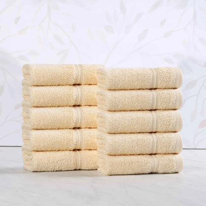Heritage Egyptian Cotton Plush Absorbent Luxury Face Towel Set of 10