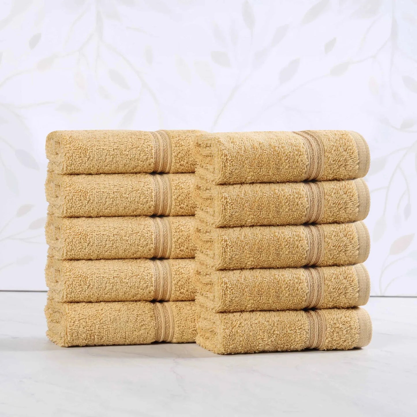 Heritage Egyptian Cotton Plush Absorbent Luxury Face Towel Set of 10