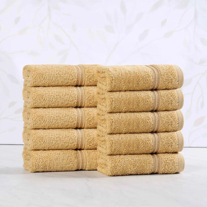 Heritage Egyptian Cotton Plush Absorbent Luxury Face Towel Set of 10