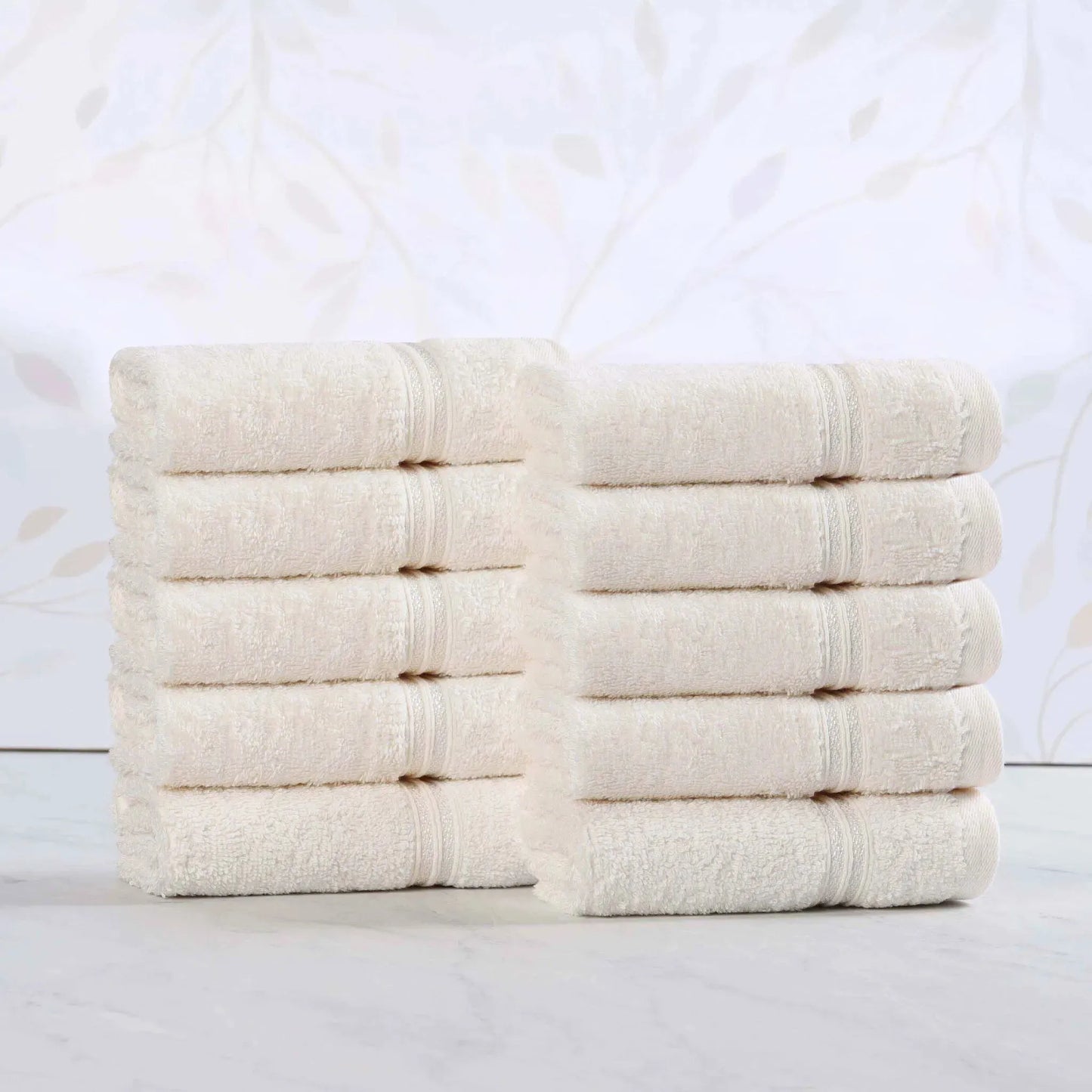 Heritage Egyptian Cotton Plush Absorbent Luxury Face Towel Set of 10