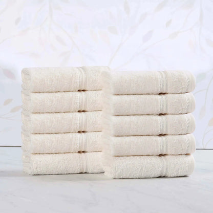 Heritage Egyptian Cotton Plush Absorbent Luxury Face Towel Set of 10