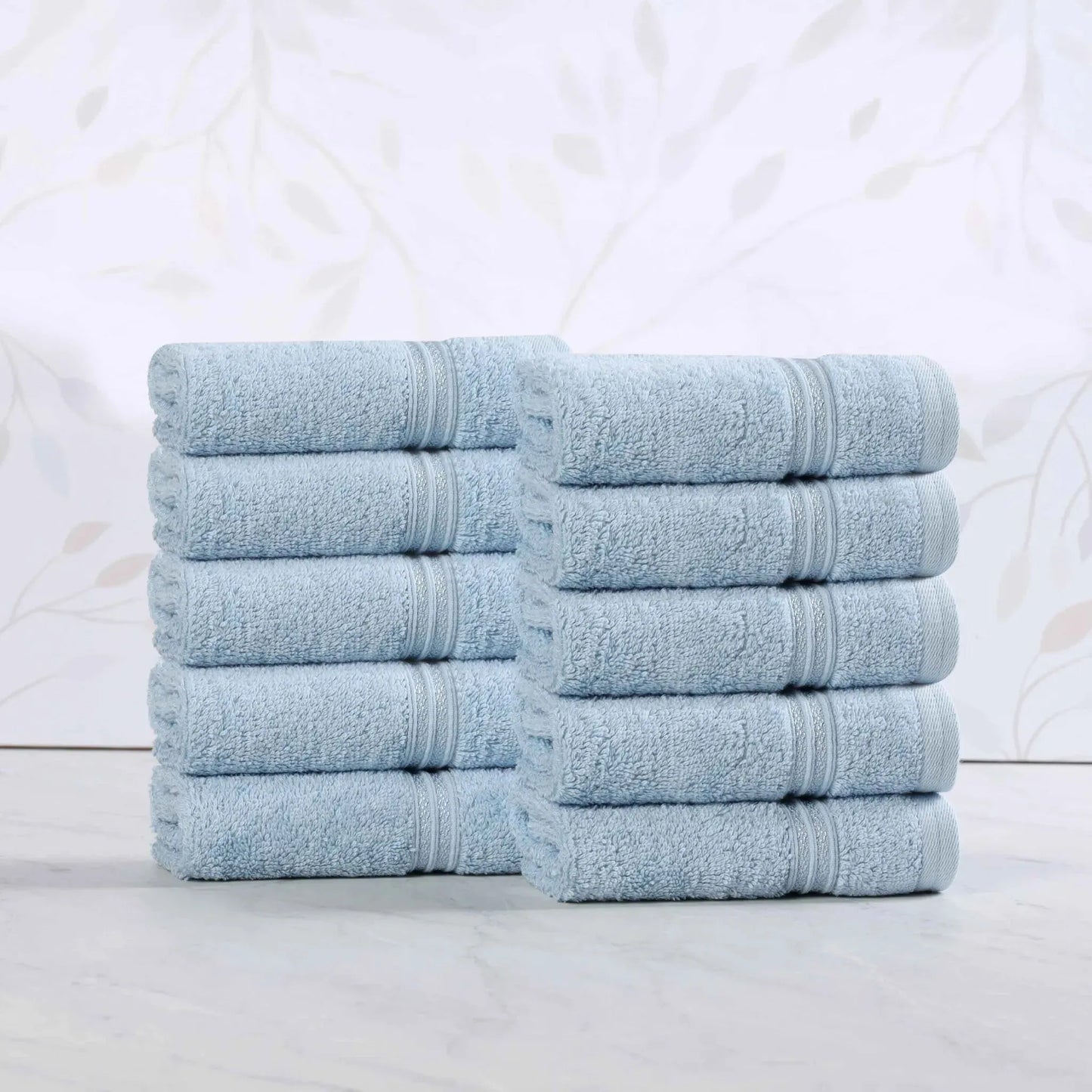 Heritage Egyptian Cotton Plush Absorbent Luxury Face Towel Set of 10