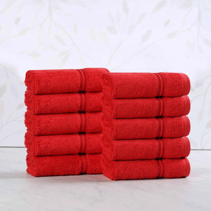 Heritage Egyptian Cotton Plush Absorbent Luxury Face Towel Set of 10