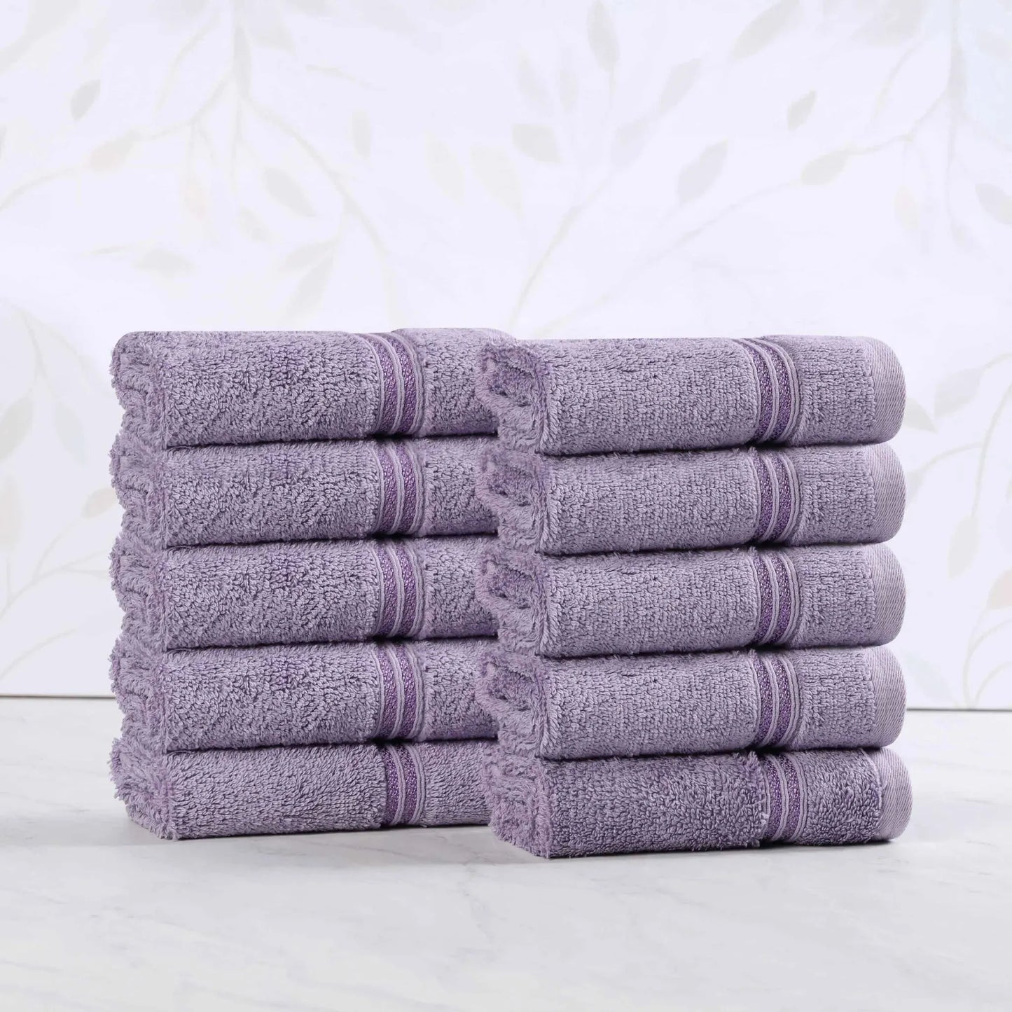 Heritage Egyptian Cotton Plush Absorbent Luxury Face Towel Set of 10