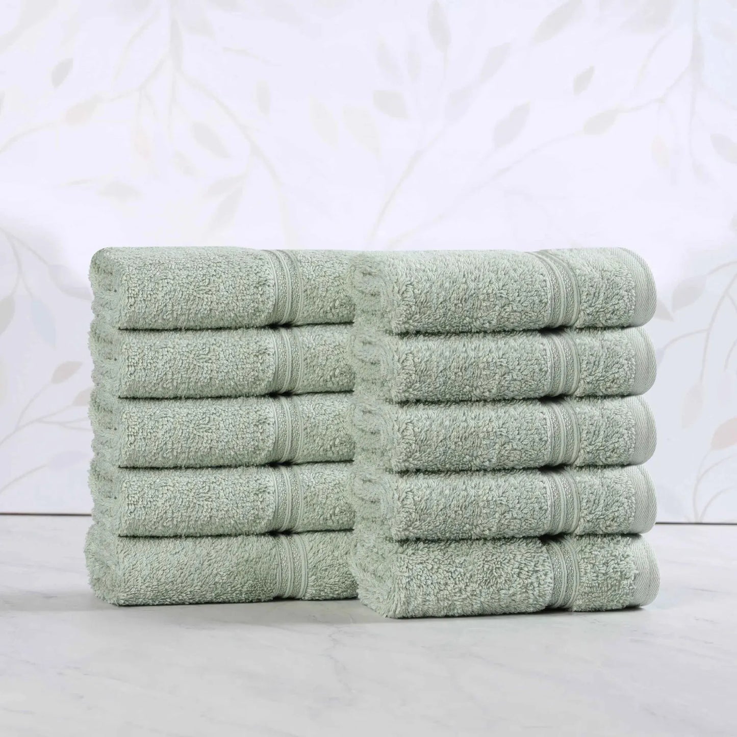 Heritage Egyptian Cotton Plush Absorbent Luxury Face Towel Set of 10