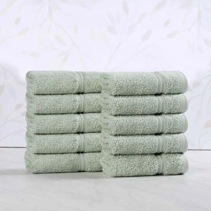 Heritage Egyptian Cotton Plush Absorbent Luxury Face Towel Set of 10