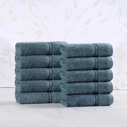 Heritage Egyptian Cotton Plush Absorbent Luxury Face Towel Set of 10