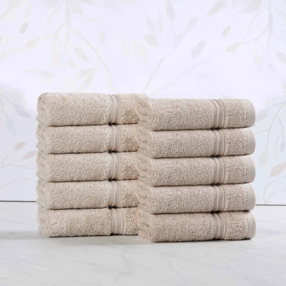 Heritage Egyptian Cotton Plush Absorbent Luxury Face Towel Set of 10