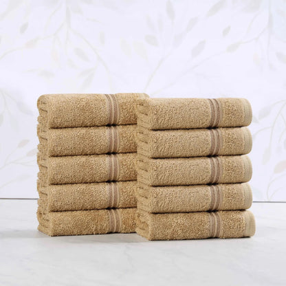 Heritage Egyptian Cotton Plush Absorbent Luxury Face Towel Set of 10