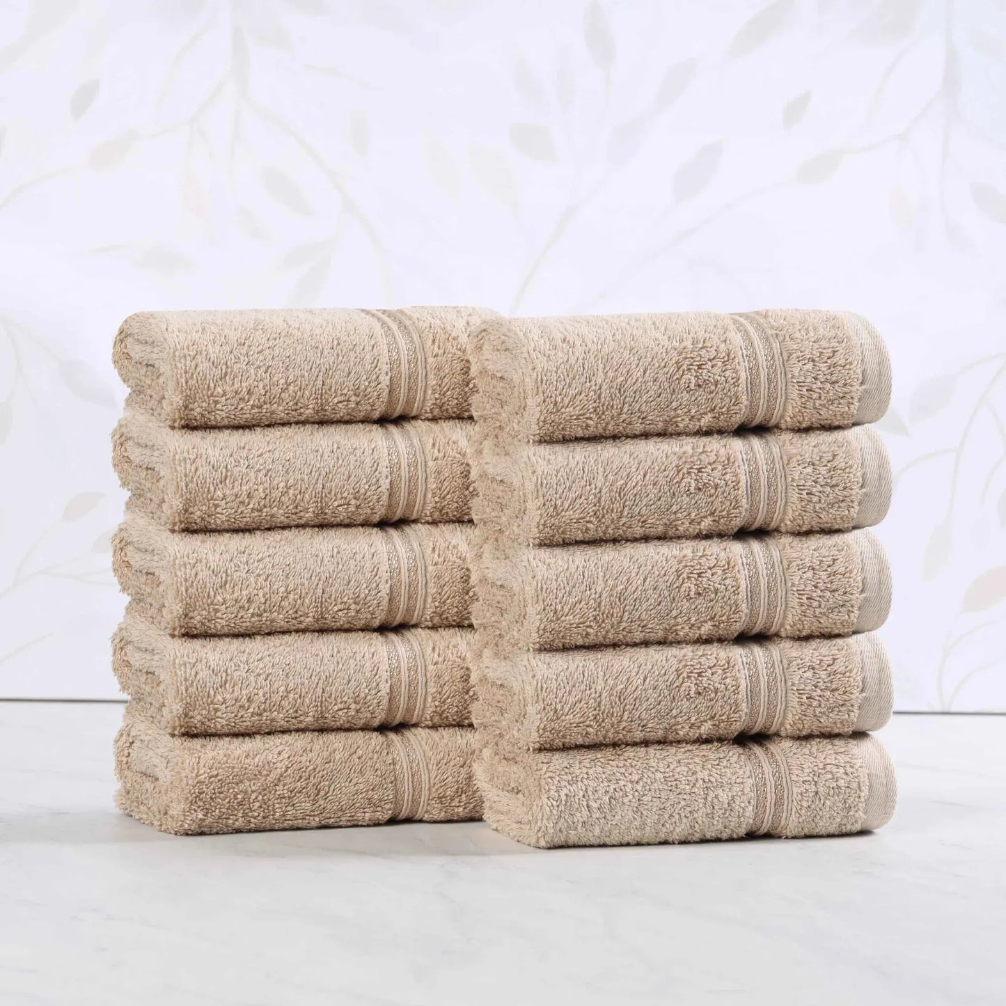 Heritage Egyptian Cotton Plush Absorbent Luxury Face Towel Set of 10