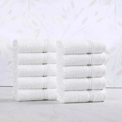Heritage Egyptian Cotton Plush Absorbent Luxury Face Towel Set of 10
