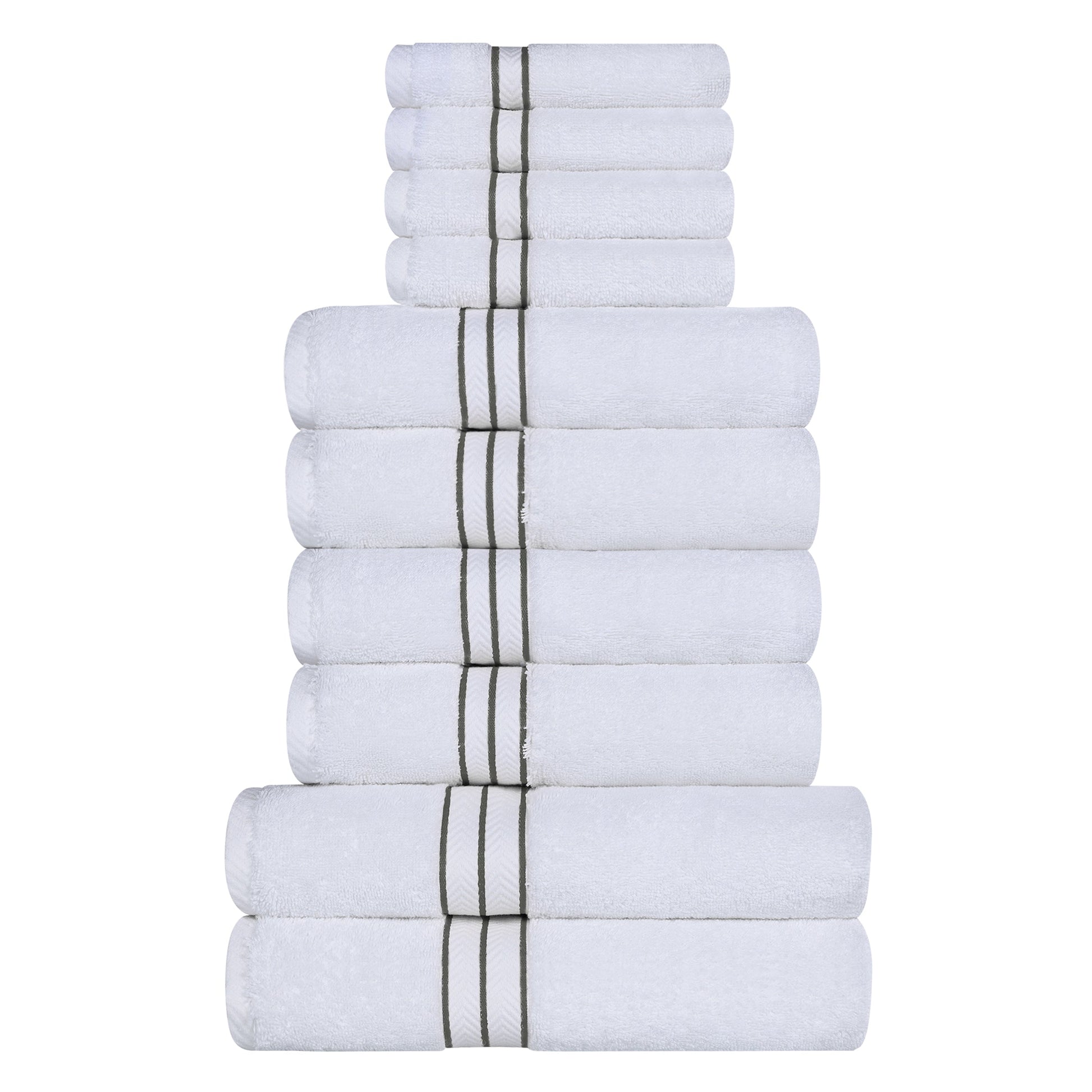 Ultra-Plush Turkish Cotton Hotel Collection Super Absorbent Solid Luxury Bathroom Set - Charcoal