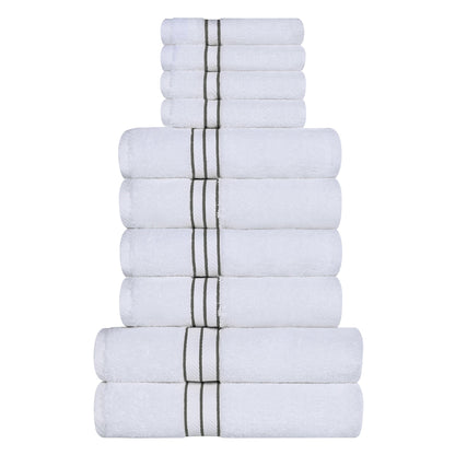 Ultra-Plush Turkish Cotton Hotel Collection Super Absorbent Solid Luxury Bathroom Set - Charcoal
