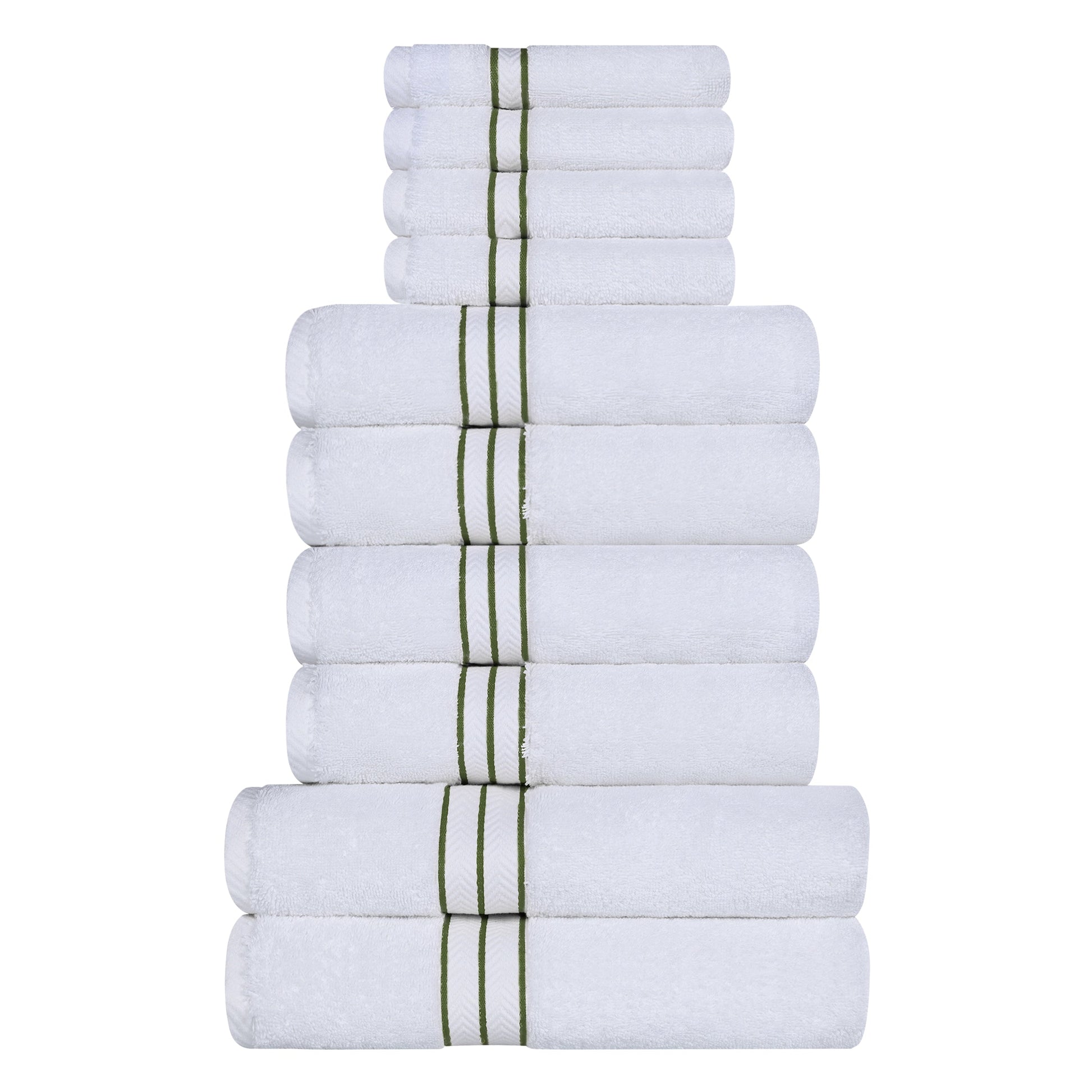 Ultra-Plush Turkish Cotton Hotel Collection Super Absorbent Solid Luxury Bathroom Set - Forest Green